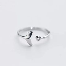 Anelli regolabili a coda di pesce in argento sterling 925 per donna, accessori estetici per matrimonio e fidanzamento, gioielli GaaBou