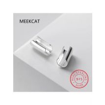Real 925 Sterling Silver Smooth Surface Ear Cuff Clip on Earrings For Women Wedding Party Fine S925 Jewelry DA1794