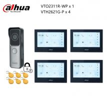 KIT videocitofono IP Dahua, VTO2311R-WP e VTH2621GW-P / VTH2621G-P, supporto app telefono cloud P2P, sblocco scheda RFID