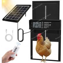 Porta solare per pollaio, porta automatica per polli ad energia solare e ricarica USB, porta automatica per polli 4 modalità con timer e senso della luce