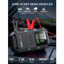 4-IN-1 Car Jump Starter with Air Compressor Peak 5000A Auto Battery Booster 150PSI Air Pump Portable Power Bank Tire Inflator