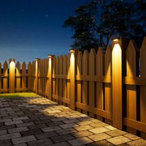 Solar-Stufenleuchten, Solar-Zaunleuchten für den Außenbereich, wasserdichte LED-Wandleuchten, Deckleuchten für Treppen, Zaun, Schritt, Gehweg, Terrasse, Garten