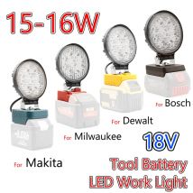 Per Makita/Dewalt/Milwaukee/Bosch 18V batteria agli ioni di litio LED luce di lavoro torcia esterna faretto luce lampada da campeggio portatile