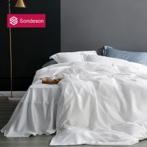 Sondeson Luxury White 100% Silk Bedding Set Healthy Skin Beauty Queen King Duvet Cover Set Flat Sheet Pillowcase Bed Linen Sets