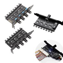 8 Kanäle Lüfter HUB 4Pin SATA Netzteil 4 Knopf 1Knopf Kühler Geschwindigkeitsregler für 3pin 4pin Lüfter CPU PC Gehäuse Chassis