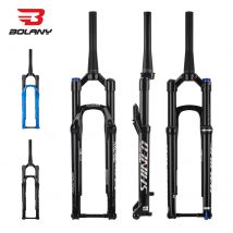BOLANY MTB-Luftgabel, 26/27,5/29 Zoll, konische Federgabel, Rückprall, verstellbar, 15 x 110 mm, Boost MTB-Luftgabel, Steckachse, Scheibenbremse
