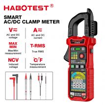 Habotest ht205 Inrush Clamp Meter 600a True RMS AC/DC Strom Ampere Meter misst Strom Spannung Temperatur Kapazitäts tester