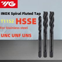 YG JIS HSSE Americano INOX Rubinetto scanalato a spirale UNC UNF UNS 4-40 6-32 8-32 10-24 1/4-20 5/8 7/16 9/16 Maschi per filettatura a macchina 1 pz