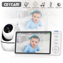 Monitor de vídeo para bebé de 5,0 pulgadas con cámara Pan Tilt Audio bidireccional inalámbrico visión nocturna seguridad niñera VOX despertador carga USB