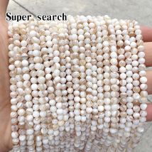 Natürliche Muschelbraune Spitze Perlmutt Runde lose Perlen 15" Strang2 3 4 6MM Auswahlgröße für Schmuckherstellung Armband Halskette