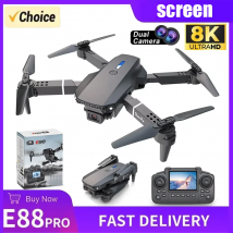 E88 PRO Professional Drone 8K HD Wide-Angle Camera WiFi FPV Height Hold Foldable RC Drone Quadrotor Helicopter Toy Holiday Gifts