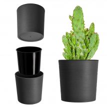 KADAX Vaso da fiori con coperchio da 30 cm con spilla Vaso da fiori in plastica grafite