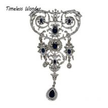 Timeless Wonder Fancy Zirkon Geo Statement Brosche Pins für Frauen Designer Schmuck Runway Seltenes Luxus Geschenk Vintage Art Deco 5381