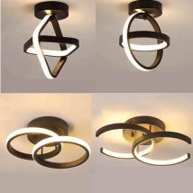Plafoniera moderna a LED 2 anelli Lampada da soffitto dal design creativo Apparecchi di illuminazione per interni Corridoio Balcone Corridoio Ufficio Luce