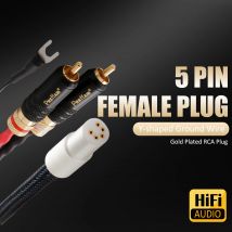 New  OFC Silver Plated With shielding RCA 5 pin DIN XLR U spade plug Audio Phono Tonearm Cable with Ground Wire