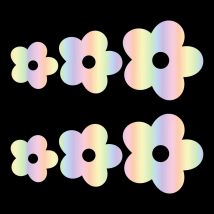 Car Eearview Mirror Flower Decals Cute Decorative Accessories Vinyl Decal for Mirror Phone Laptop Holographic Car Stickers