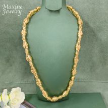 Personal 24inch Golden Long Chain Dubai 18K Gold Plated Hip Hop Necklace Jewelry Set for Man Engagement Jewellery Luxury Gifts
