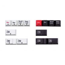 7 Keys Indicator Lamp Cap Cherry Profile White Black Caps Lock/Num/Esc PBT Dye Sub Top Print Keycaps for MX Mechanical Keyboard