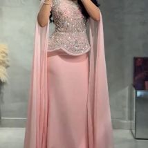 Customized A-line Evening Dresses Floor-length Square Collar Sleeveless Prom Gown Fashion Crystal Simple Stole Draped Party Gown
