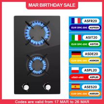 Piano cottura da incasso in vetro ceramico a 2 fuochi Topstrong Piano cottura a gas propano a gas naturale YYEUGCT-B02