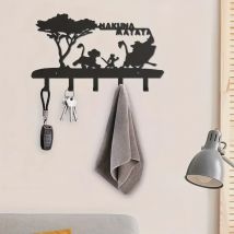 Elegantes, handgefertigtes, an der Wand montiertes schwarzes Metall-Schlüsselhaken-Dekorationsregal zum Aufhängen an der Wand und zur Aufbewahrung von Schlüsseln