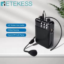 Retekess TR619 Megaphon, tragbar, 3 W, FM-Aufnahme, Sprachverstärker, Lehrer-Mikrofon, Lautsprecher, MP3-Player, FM-Radio für Reiseleiter