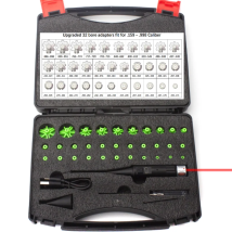 Rechargeable USB Charging Laser Bore Sight 32 Adapters  .17 .177 .22 to 12GA Laser Collimator Boresighter