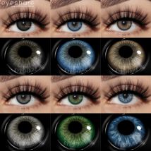 EYESHARE 1 Paar Mode Make-up Schönheit Kontaktlinsen Weiche Jahresgrüne Kontaktlinsen Augen Farblinsen Farbige Linsen