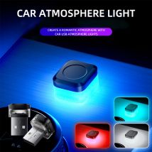 1 pz Mini USB LED Luce per auto Decorazione Luci d'atmosfera Illuminazione di emergenza universale Lampada ambientale decorativa per PC Auto piatta