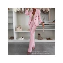 Women Pant Set Two Piece Sets Turn Down Collar Full Sleeve Blazer Suits Coats Long Pants High Waist Y2k Streetwear Slim Fit