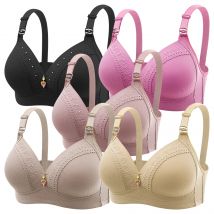 Bequemer BH mit vollständiger Abdeckung, seitlicher Raffung und Push-Up-Still-BHs, lässige und formelle Kleidung, BHs, Umstands-BHs, Kleidung