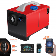 Grzejnik postojowy na olej napędowy 12V/24V 5000W z alarmem CO, Bluetooth, termostatem LCD, grzejnik powietrza na olej napędowy do ciężarówki, łodzi, samochodu