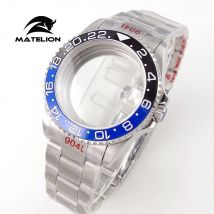 Matelion 20ATM Dive 40mm SUB Case Fit NH35 NH34 GMT ETA 2824 PT5000 Cassa dell'orologio Bracciale in acciaio Zaffiro 120 clic Fibbia scorrevole