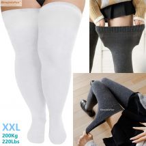 Mode Herbst Winter Elastische Oberschenkel Hoch Über Knie Lange Socken Dicke Beinlinge Strümpfe für Übergroße Kurvige Frau Plus Größe XL