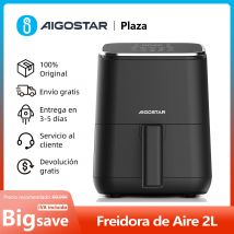 Freidora de Aire 2L, 8 Programas, Pantalla Táctil LED, Tiempo y Temperatura Ajustables, Rejilla Antiadherente Desmontable, 1200W