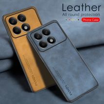 Fall für Poco X6 Pro TPU Weichen Rahmen Schaffell Leder Zurück Coque für Poco X6Pro Abdeckung Kamera Schützen Stoßfest Schutz Shell