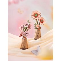 Robotime Rowood DIY 3D Wooden Puzzle for Women Family Home Decoration Building Block Kits Christmas Gifts Sakura Gerbera Daisy