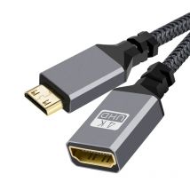 Cable de extensión MICRO HDMI macho a HDMI, 20CM, 4K @ 60HZ, trenzado de nailon, dorado, HD V2.0, para proyector HDTV PS4