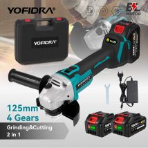 YOFIDRA 3000W 125mm Bürstenlosen Winkel Grinder 14MM Cordless Schneiden Polieren Schneiden Maschine Power Tool Für Makita batterie Pin