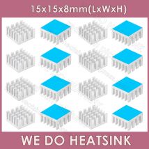 WE DO HEATSINK 15x15x8mm Without or With Thermal Pad CPU Chipset  Silver Slotted Aluminum Heatsink Cooler Radiator