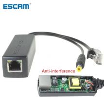 ESCAM 48V bis 12V PoE Splitter Anti-Interferenz 15W POE Adapterkabel Netzteilmodul DC5,5*2,1mm Stecker für IP-Kamera