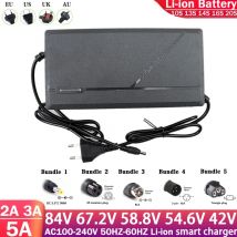 36V 48V 52V 60V 72V charger 2A 3A 5A 84V 67.2V 58.8V 54.6V 42V lithium battery pack  EU intelligent fast charging large capacity