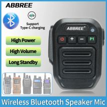 ABBREE Altoparlante Bluetooth senza fili Microfono Microfono portatile Tipo-C Ad alta potenza Baofeng UV-5RH 21 Quansheng UV-K5(8) Walkie Talkie