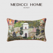 Medicci Home Toscana Garden Dekorativer Kissenbezug, luxuriöser Charme des italienischen Salons, Retro-Lendenkissenbezug für Wohnzimmer