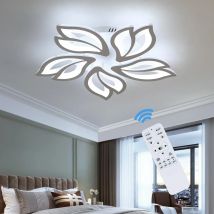 Luz de techo LED, lámpara de techo LED moderna de 45W regulable con control remoto, lámpara de techo acrílica de metal para dormitorio, 3000-6500K