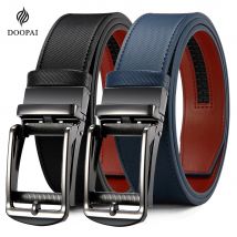 Cintura da uomo Cintura di lusso in vera pelle Fibbia automatica in lega di metallo Cinture a cricchetto di moda per uomo Cintura in pelle di vacchetta di alta qualità