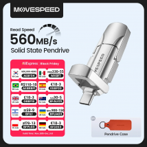 MOVESPEED USB 3.2 Pen Drive a stato solido 520 MB/s Chiavetta USB tipo C ad alta velocità 1TB 512GB 256GB 128GB USB Gen 2 Pendrive Flash