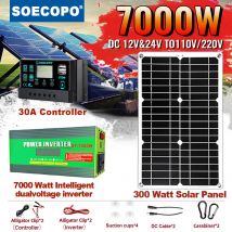 7000-W-Solarenergiesystem mit Panel und Doppelspannungswechselrichter für nachhaltige Stromversorgung zu Hause im Freien und im Notfall