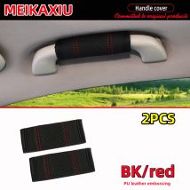 2er-Set neue Handgriffabdeckungen aus PU-Leder mit Prägung für Innenhandschuhfächer. Dekorationsartikel für die Automobilindustrie.
