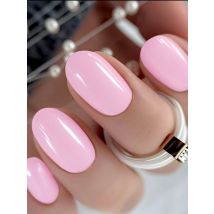Shiny Pink Press On False Nail Paste For Girls Gluing Women Short Fake Nail Tips Natural Artificial Finger Manicure Tool
